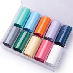 10pc Cream Colored Nail Art Foil Sheets Set