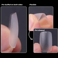 300pcs Full Cover Nail Tips for Extension in 15 Sizes - Short Square