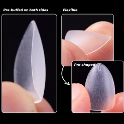 300pcs Full Cover Nail Tips for Extension in 15 Sizes - Short Almond