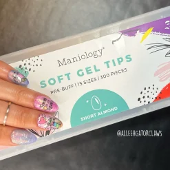 300pcs Full Cover Nail Tips for Extension in 15 Sizes - Short Almond