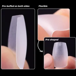 300pcs Full Cover Nail Tips for Extension in 15 Sizes - Short Coffin