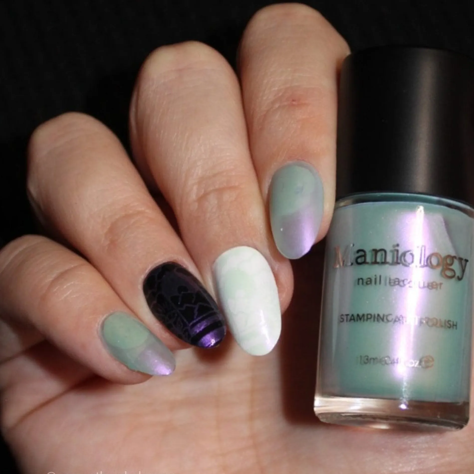 Pearl Prism (B535) - Pearlescent Baby Blue Stamping Polish