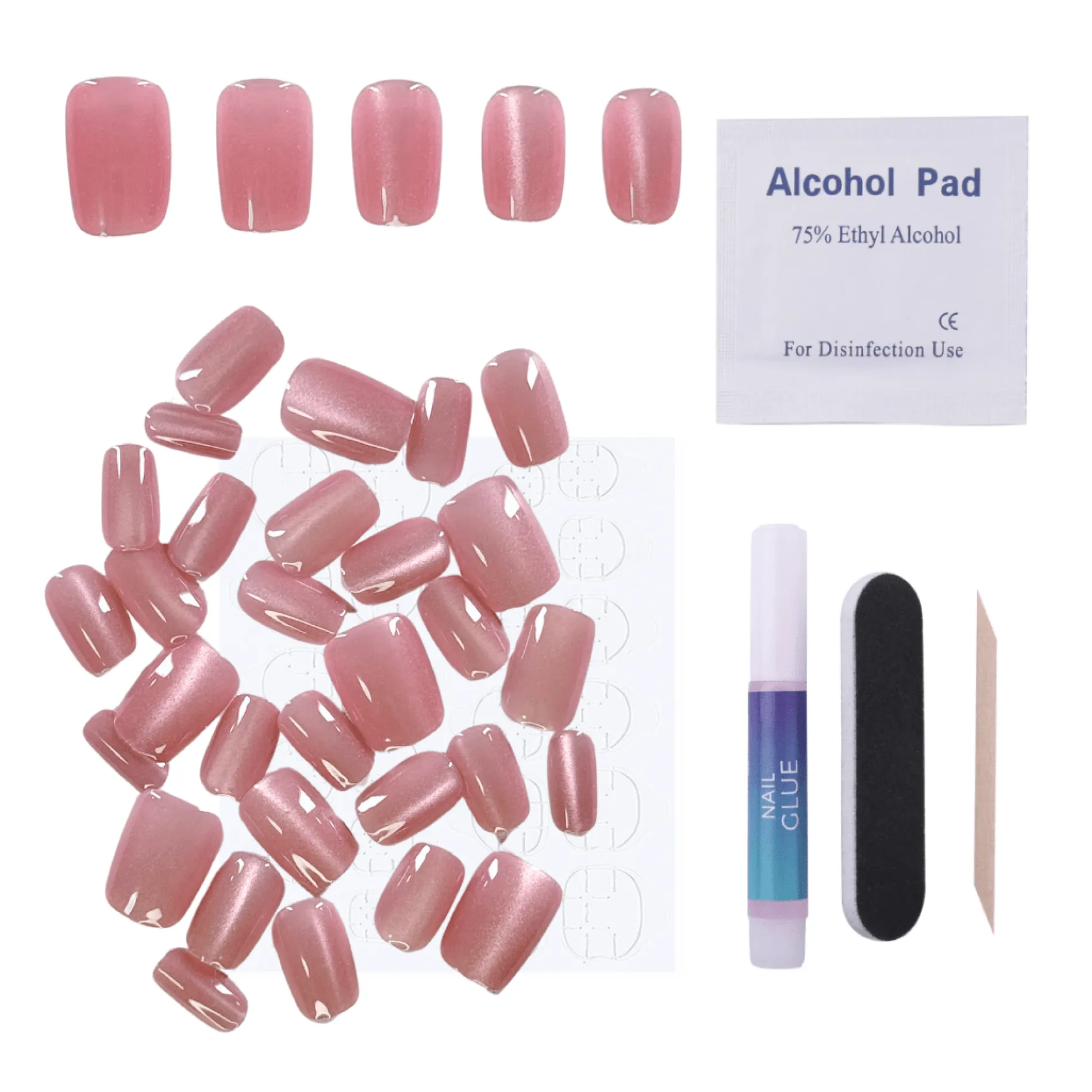 Peony Press On Nails - Short Squoval