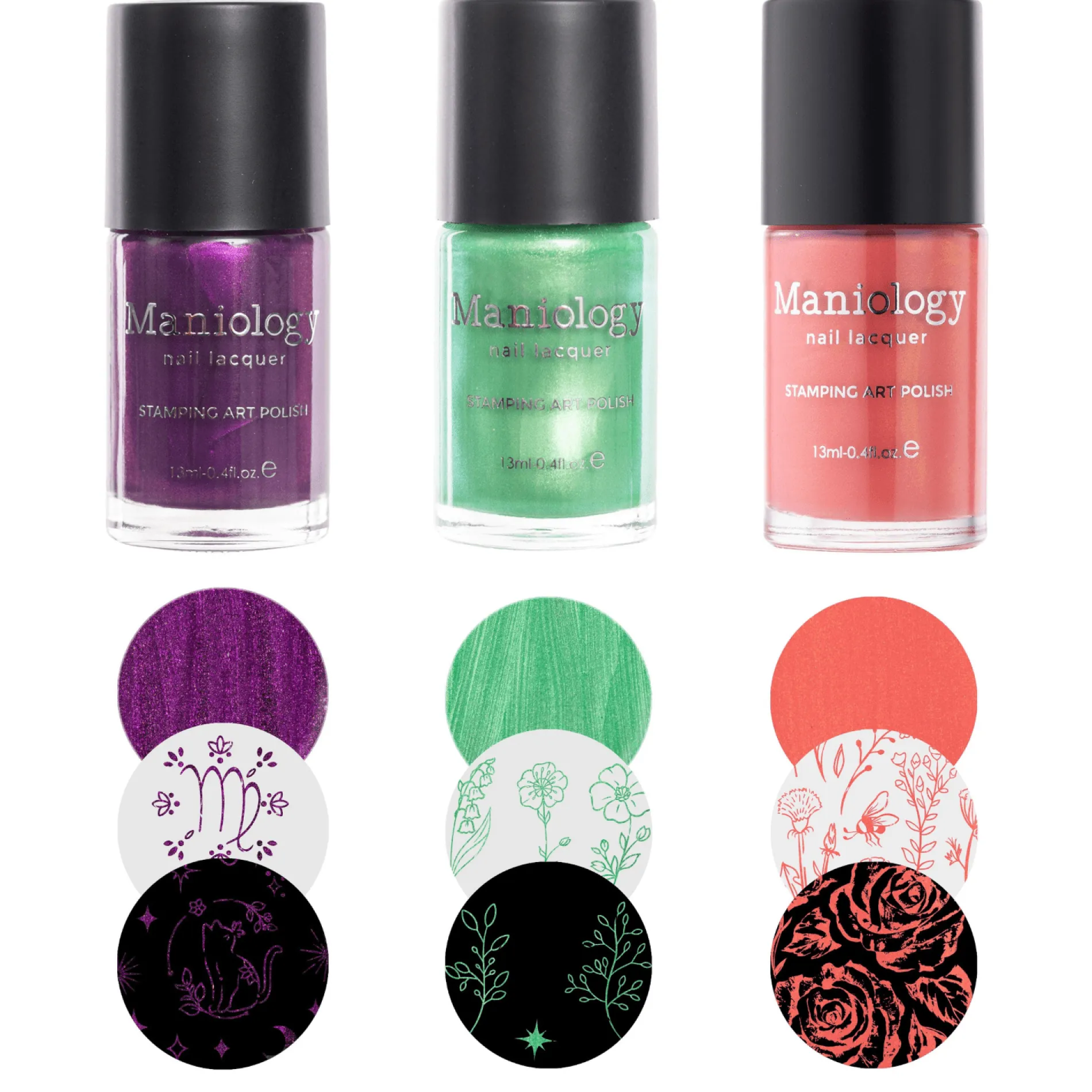 Perfect Trio: 3 Piece Garden Glow Stamping Polish Collection