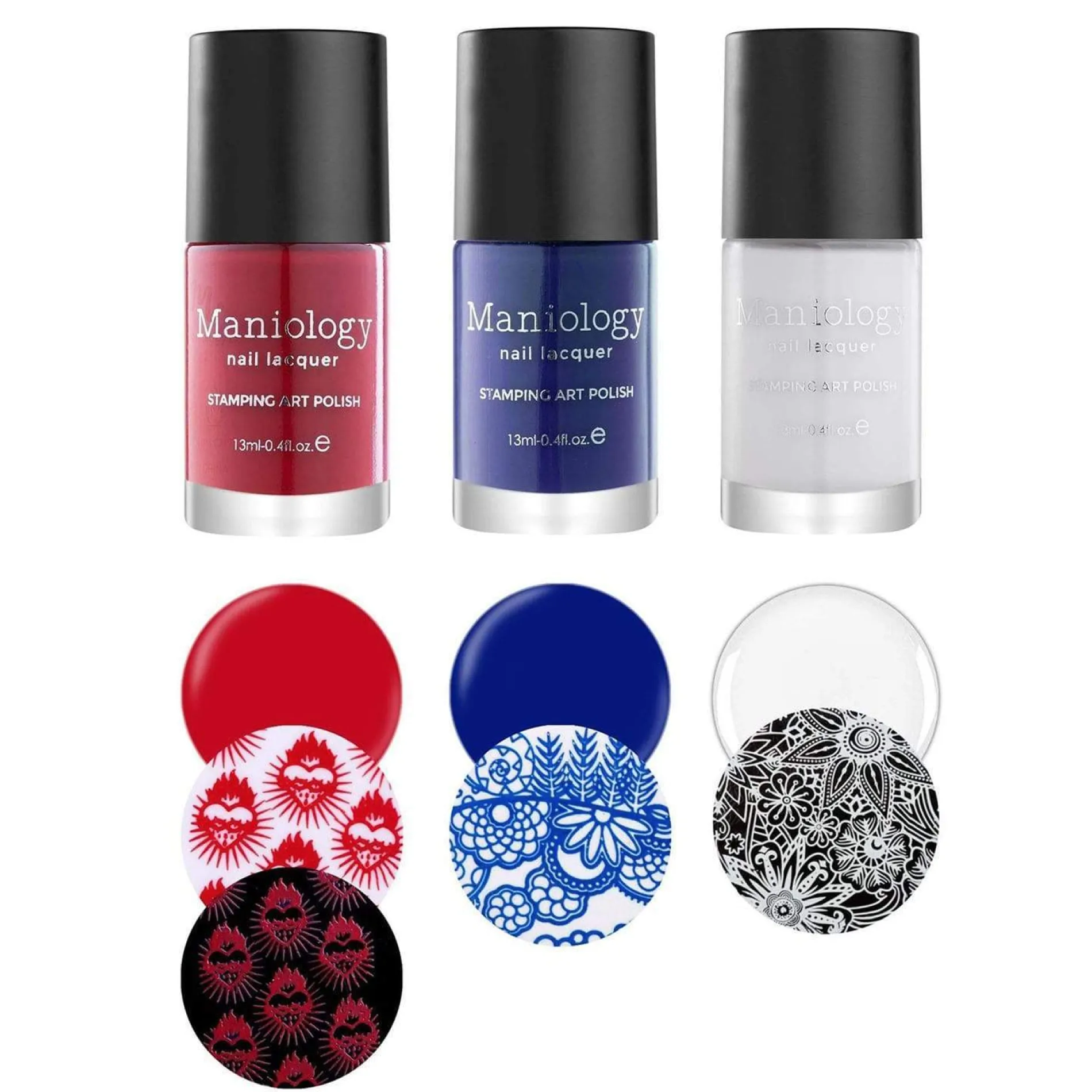 Perfect Trio - 3-piece Independence Day Nail Stamping Polish Set