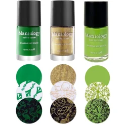 Perfect Trio: 3-Piece Lucky Clover Nail Stamping Polish Set