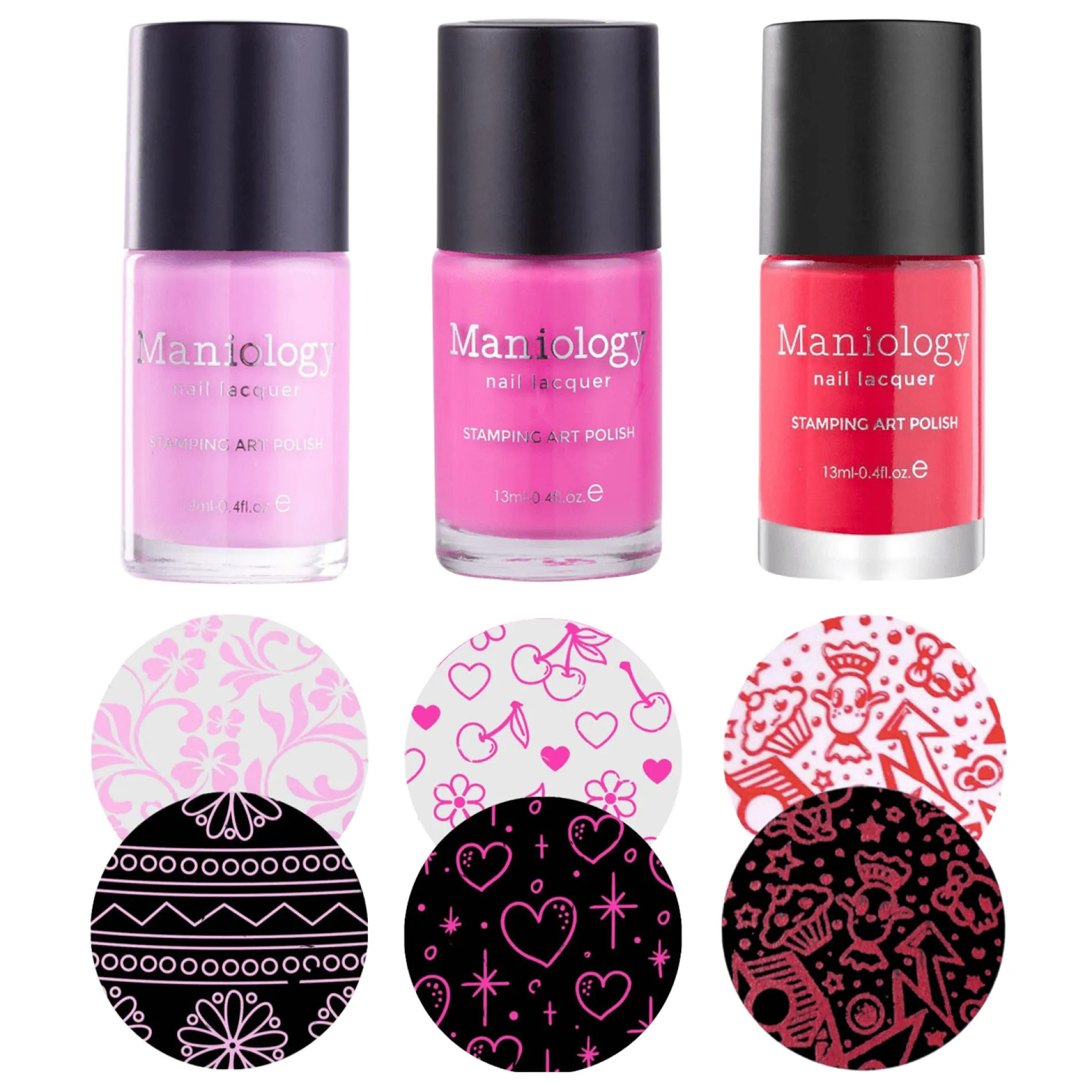 Perfect Trio: 3 Piece Pink Petals Stamping Polish Collection
