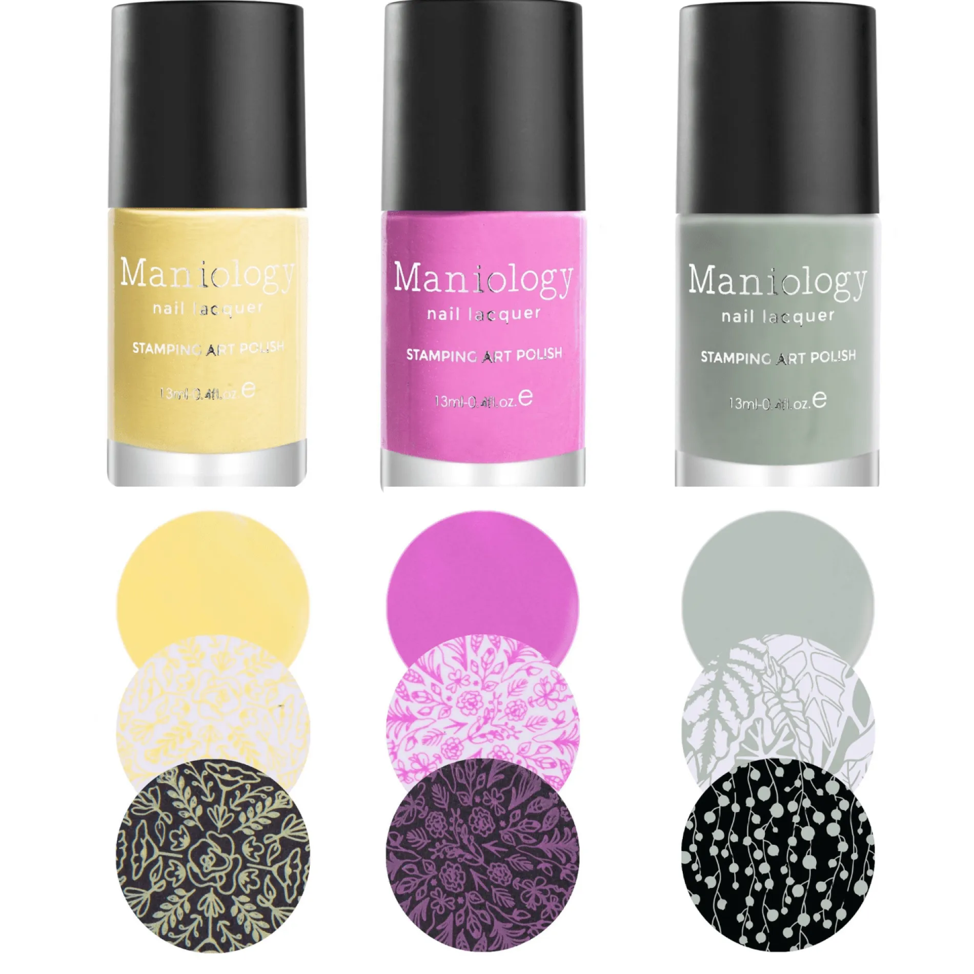 Perfect Trio: 3-Piece Sunny Meadow Nail Stamping Polish Set