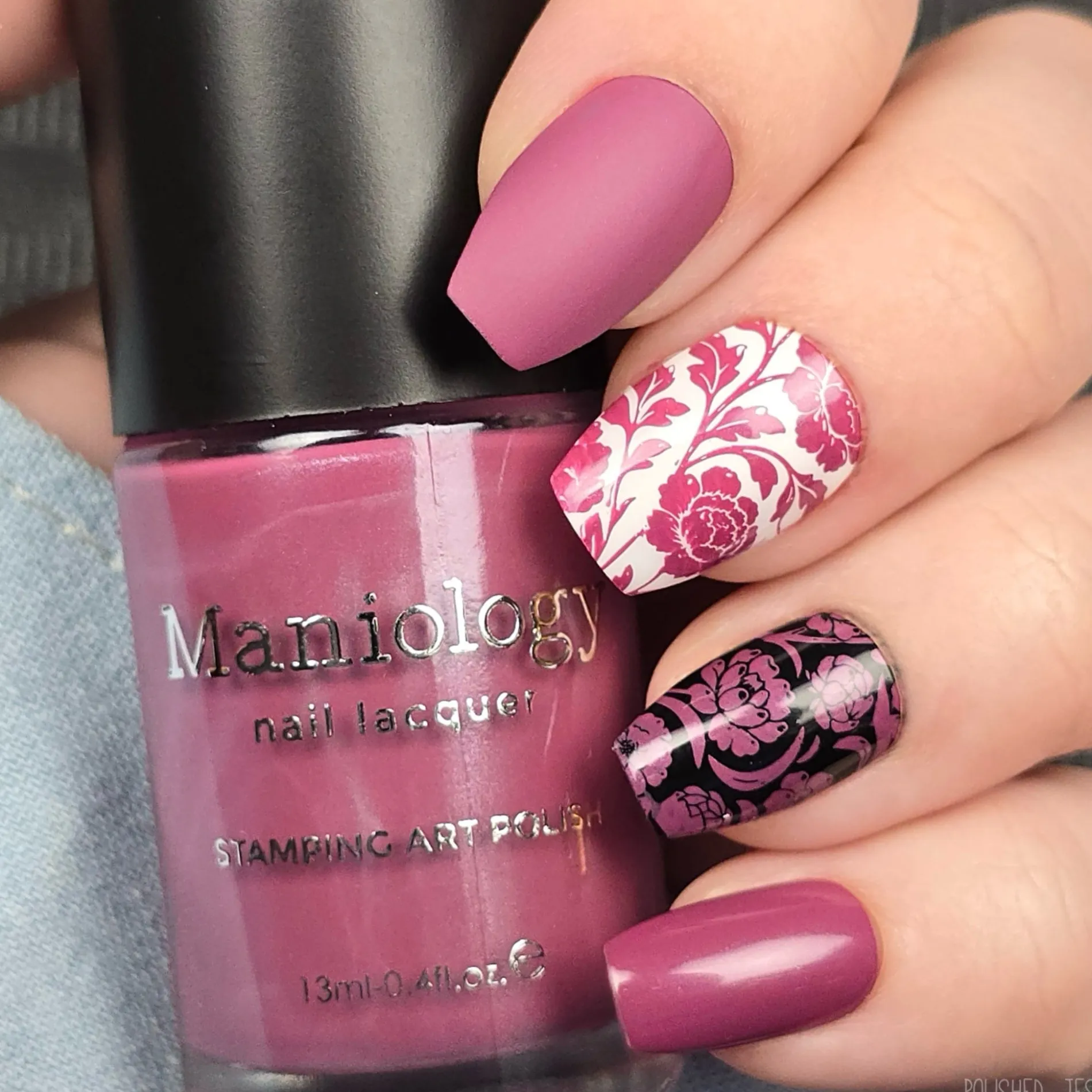 Pink Horizon (B571) - Dusty Mauve Pearl Cream Stamping Polish