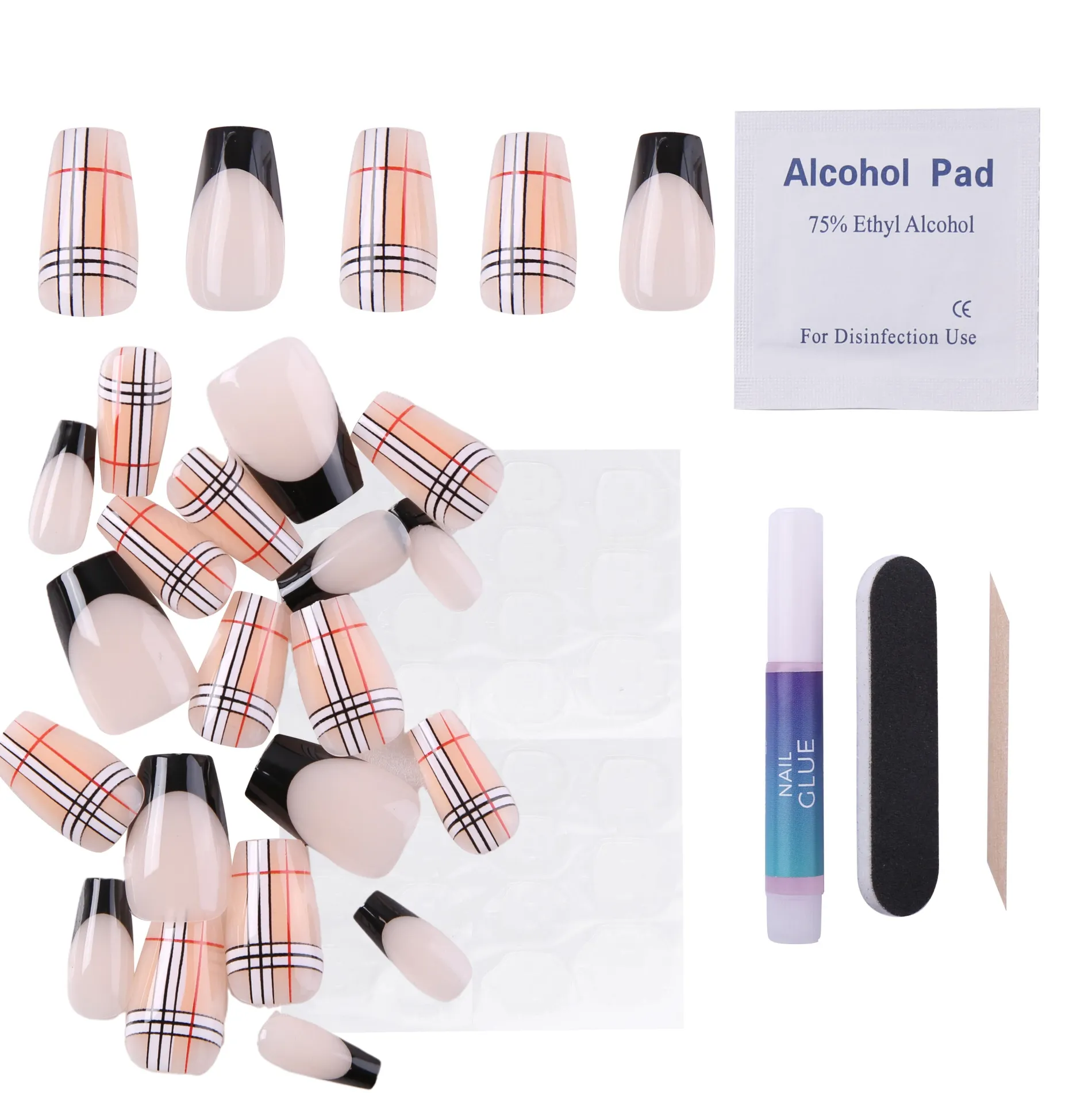Plaid Perfect Press On Nails - Short Coffin