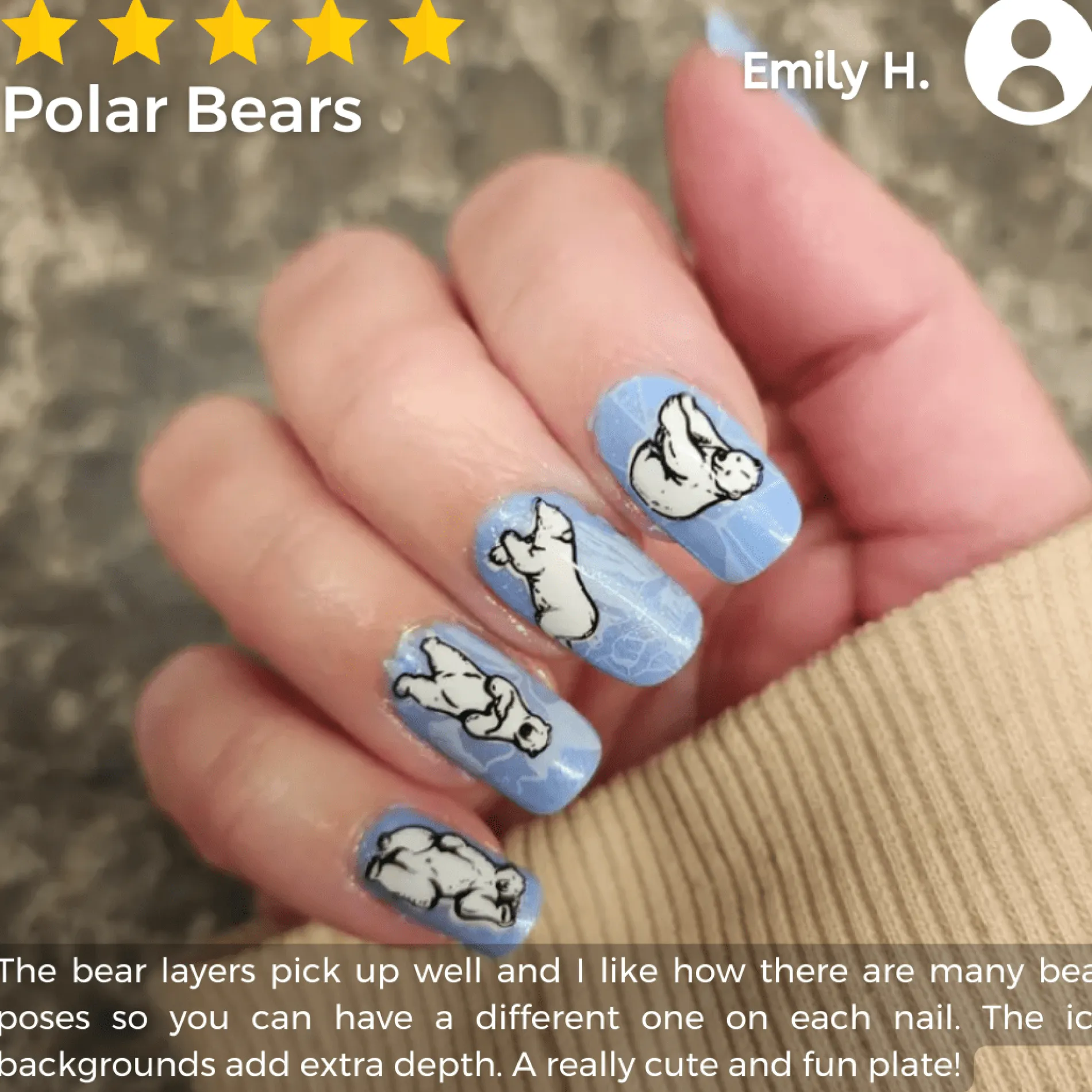 Polar Bears (M537) - Nail Stamping Plate