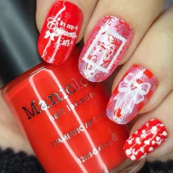 Pout (B539) - Bright Orange Red Stamping Polish