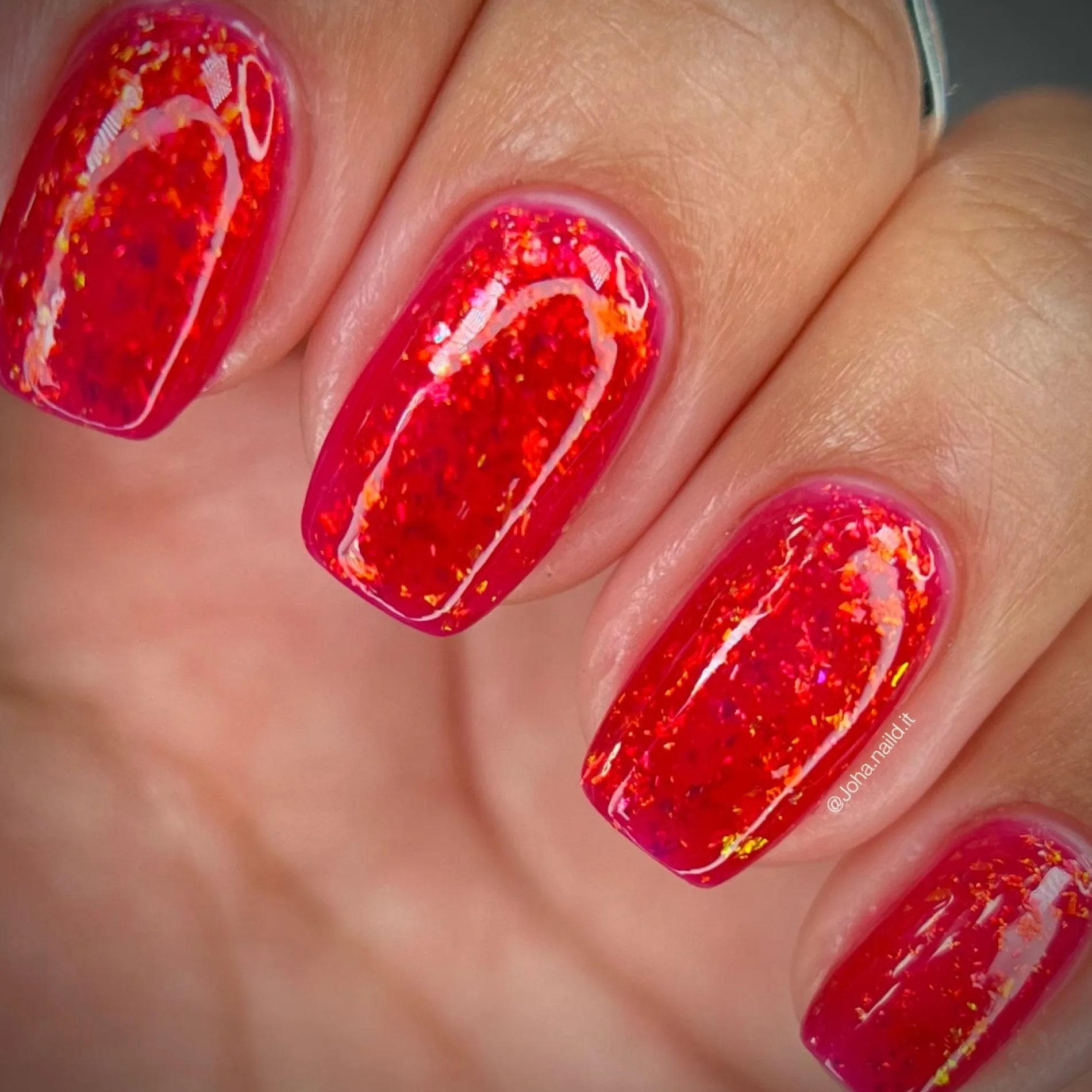 Queen of Hearts (P146) - Red Sheer Nail Polish
