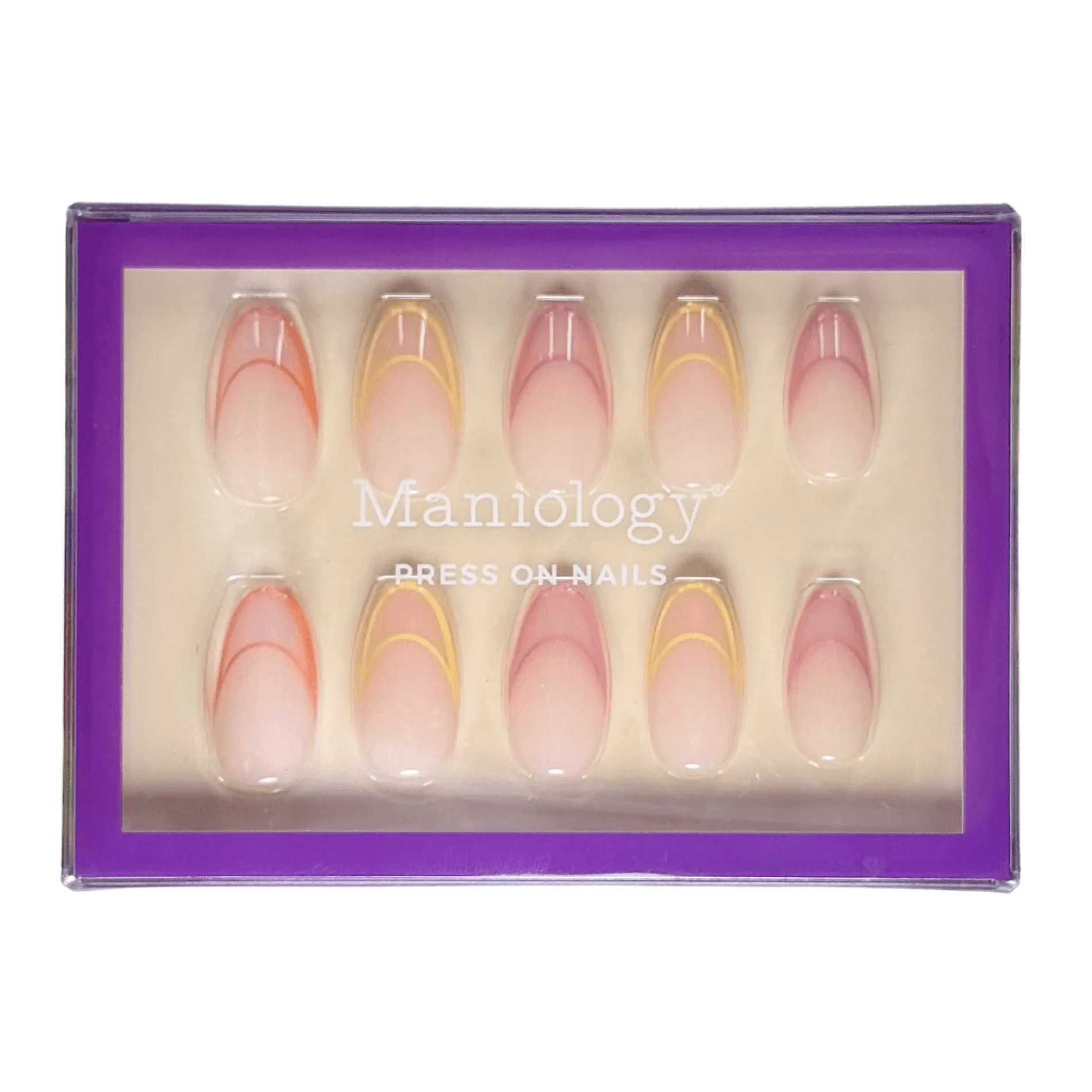 Rainbow Twist Press On Nails - Short Round