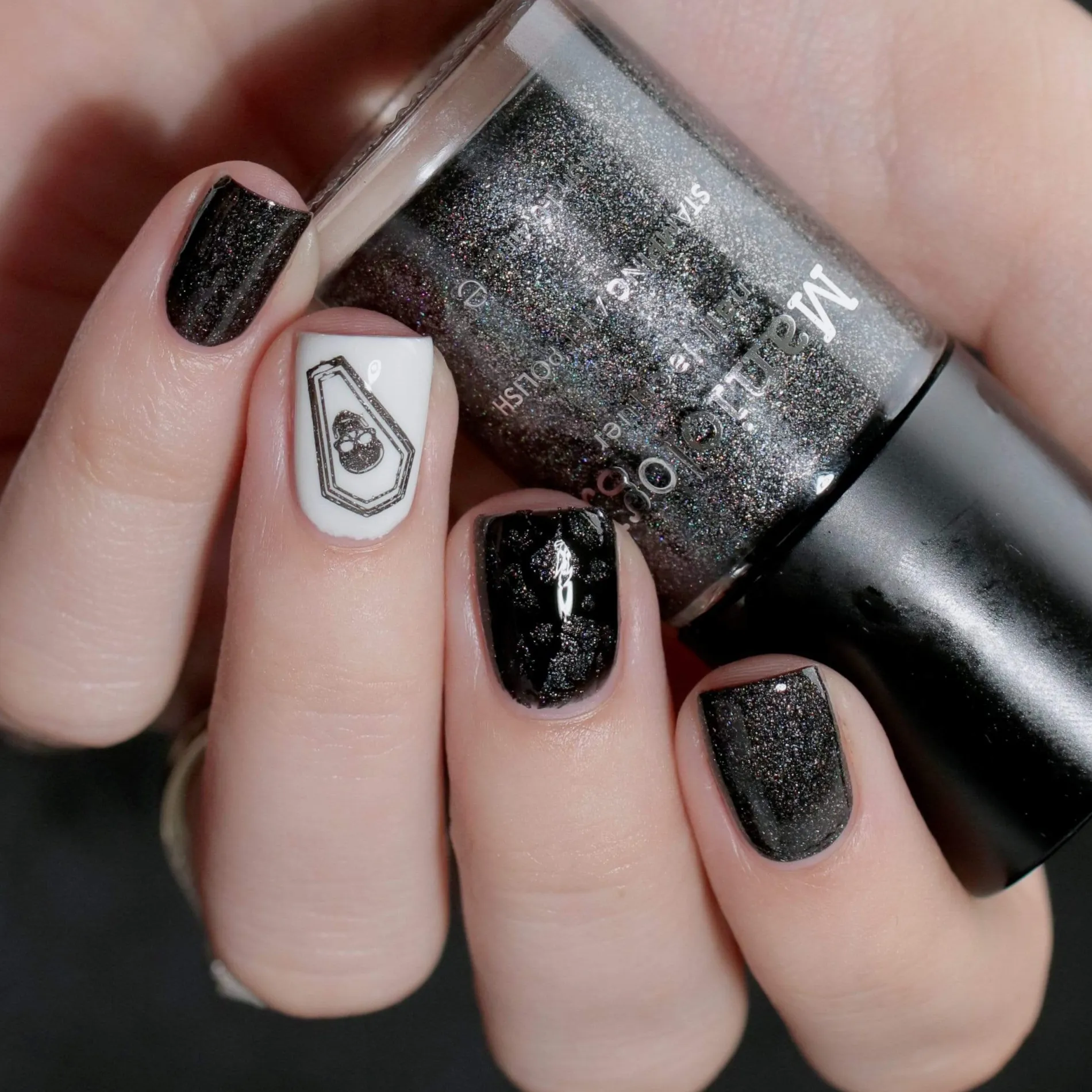 Raven (B402) - Black Sand Stamping Polish