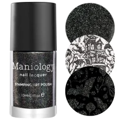 Raven (B402) - Black Sand Stamping Polish