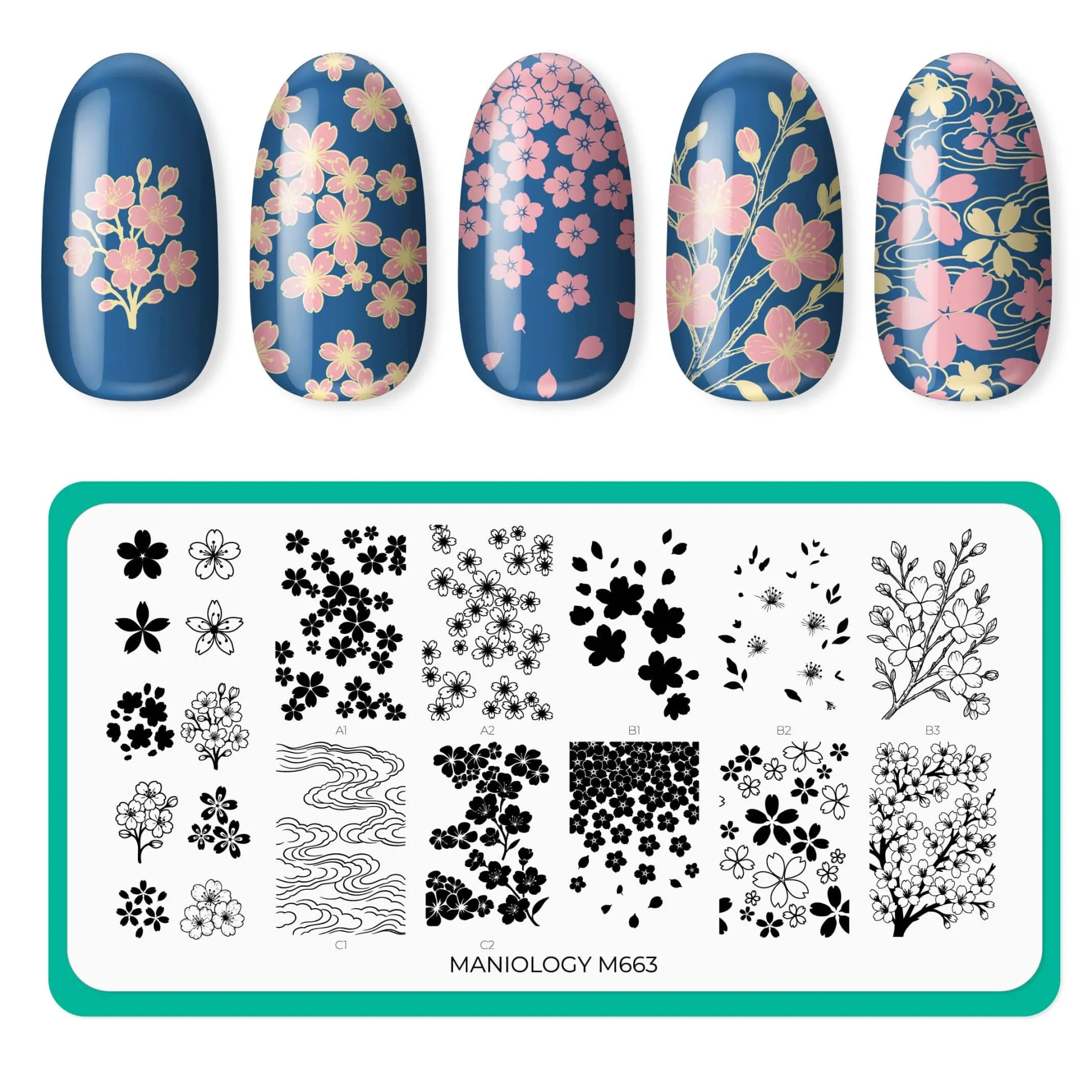 Sakura Showers (M663) - Nail Stamping Plate