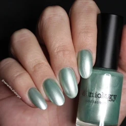 Satin Slumber: Fuzzy Slippers (P179) - Teal Smooth Metallic Nail Polish