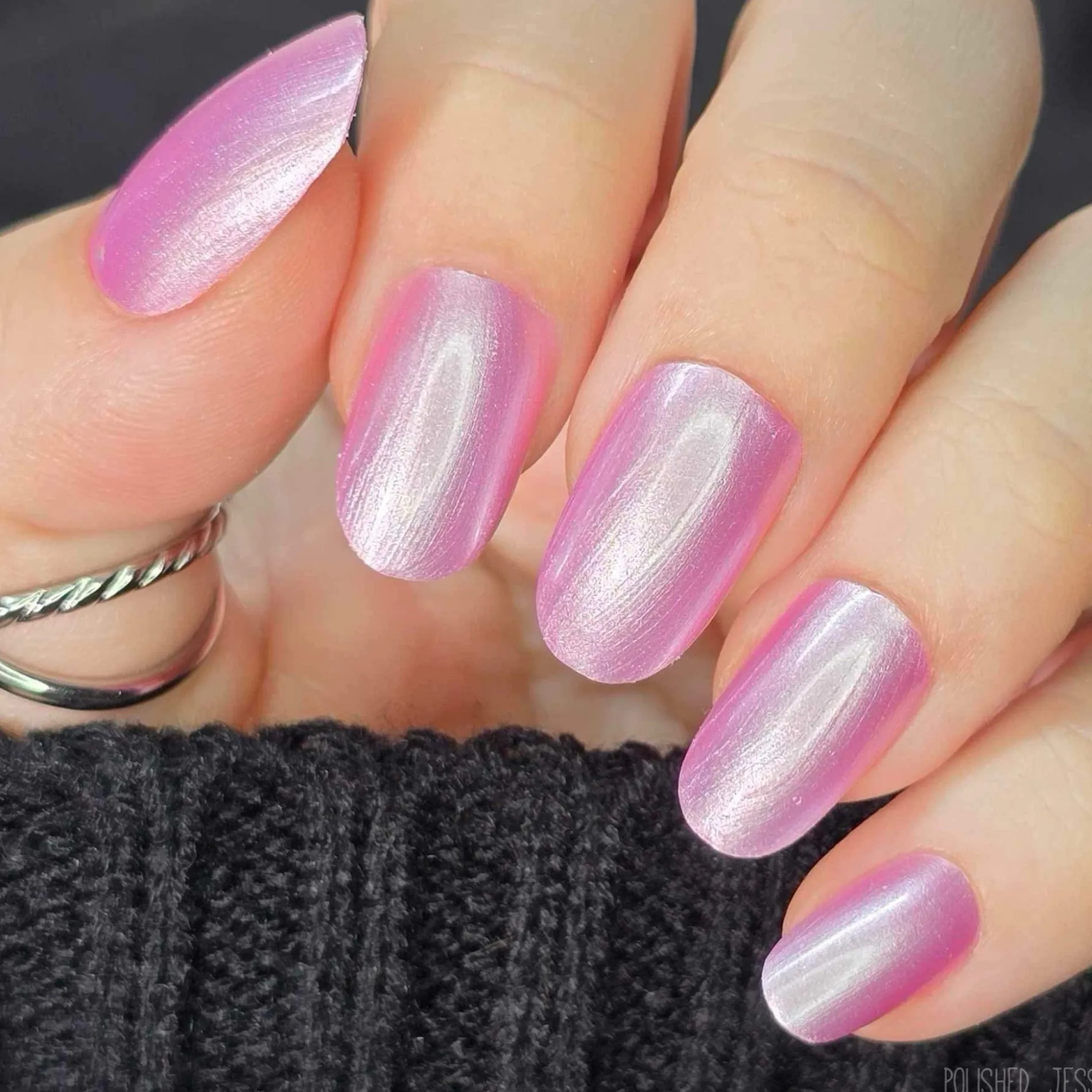 Satin Slumber: Night Gown (P176) - Pink Smooth Metallic Nail Polish
