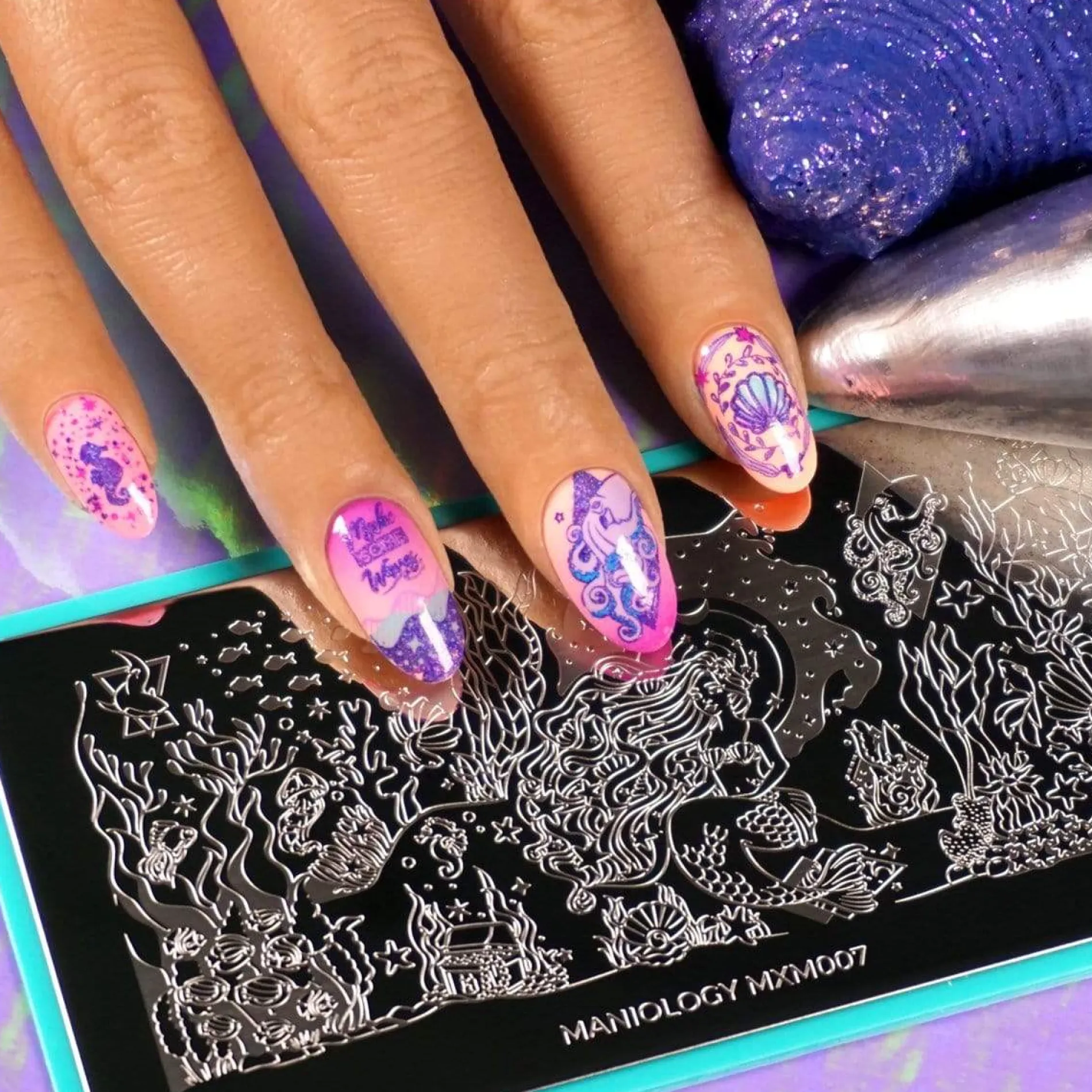 Seashell (B278) - Neon Pink Stamping Polish