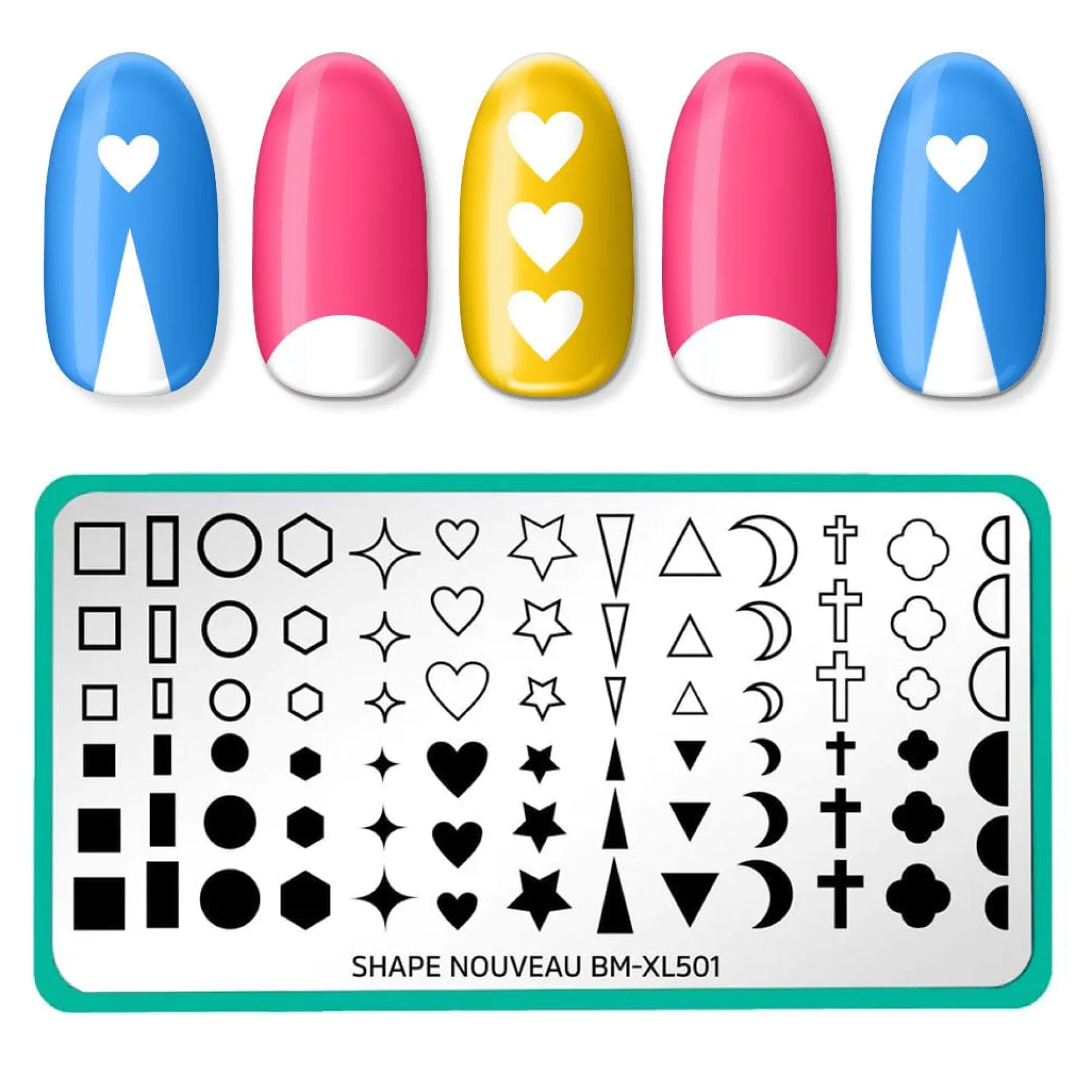 Shape Nouveau: Back to Basics (BM-XL501) - Nail Stamping Plate