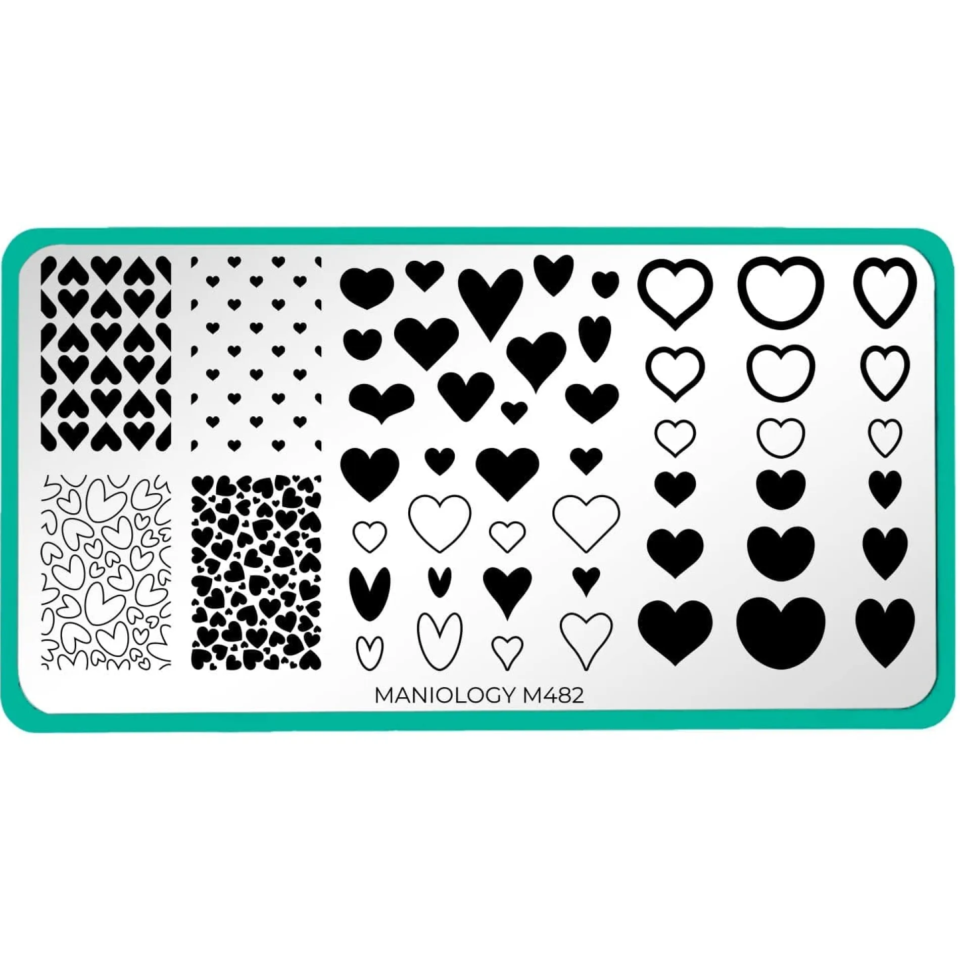 Shape Nouveau: Happy Hearts (M482) - Nail Stamping Plate