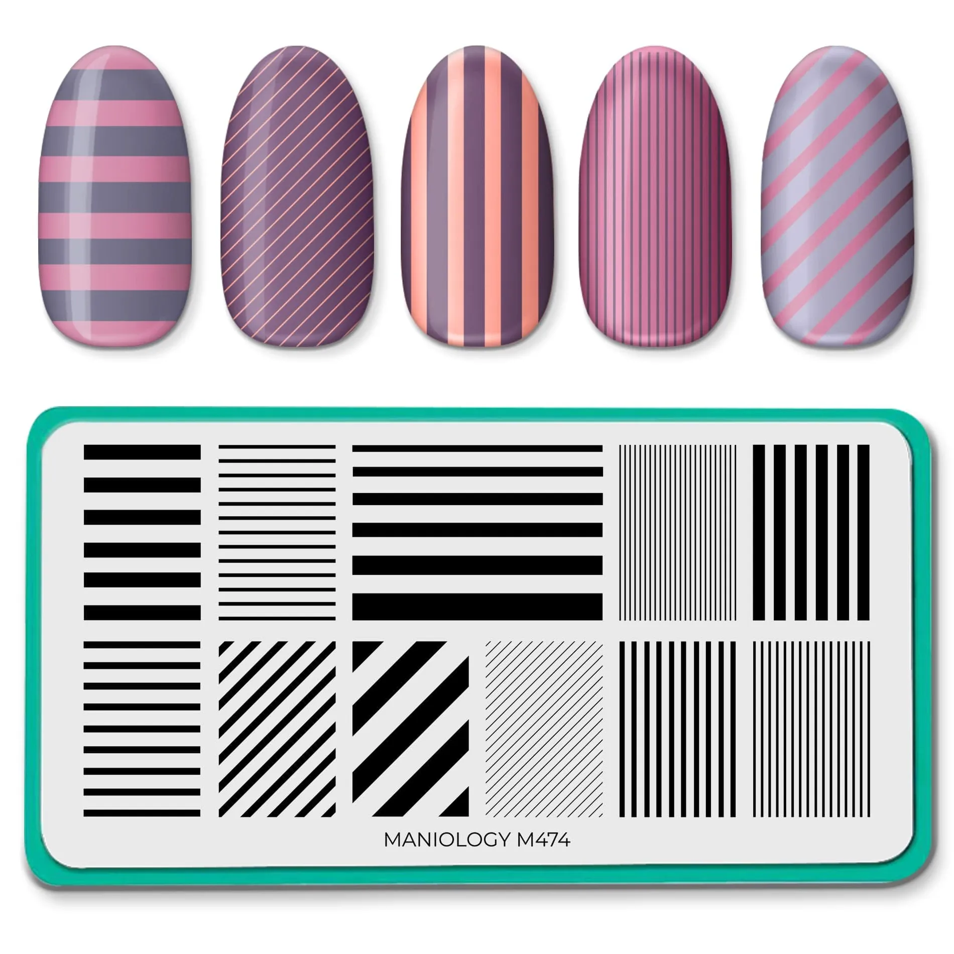 Shape Nouveau: Walk the Line (M474) - Nail Stamping Plate