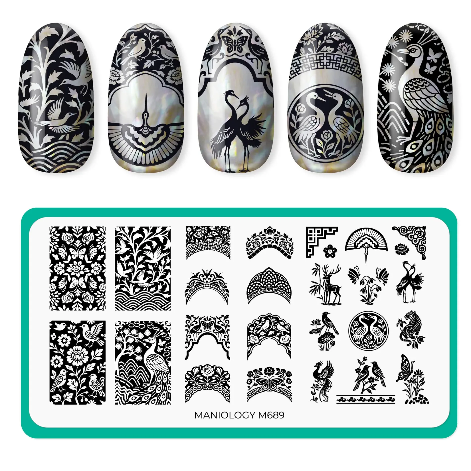 Shell Inlay French (M689) - Nail Stamping Plate
