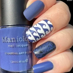 Shibori (B265) - Navy Blue Cream Stamping Polish