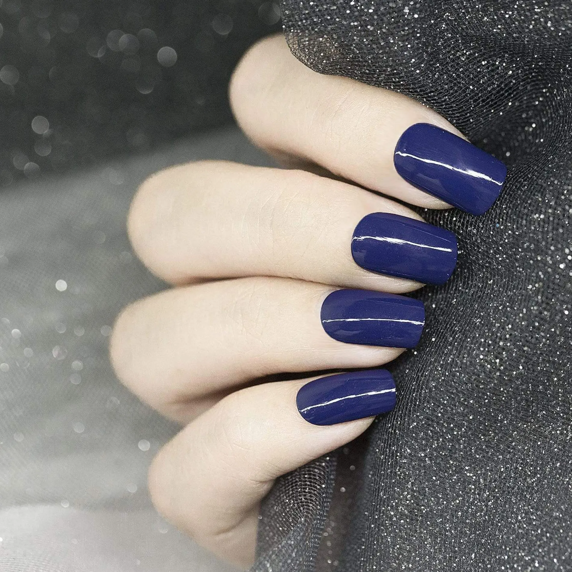 Shibori (B265) - Navy Blue Cream Stamping Polish
