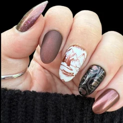 S'more (B479) - Metallic Pearl Chocolate Brown Stamping Polish