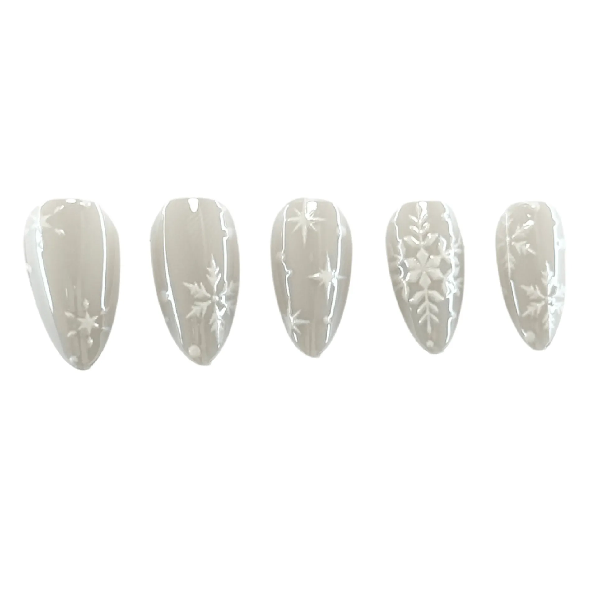 Snow Bunny Press On Nails - Short Almond