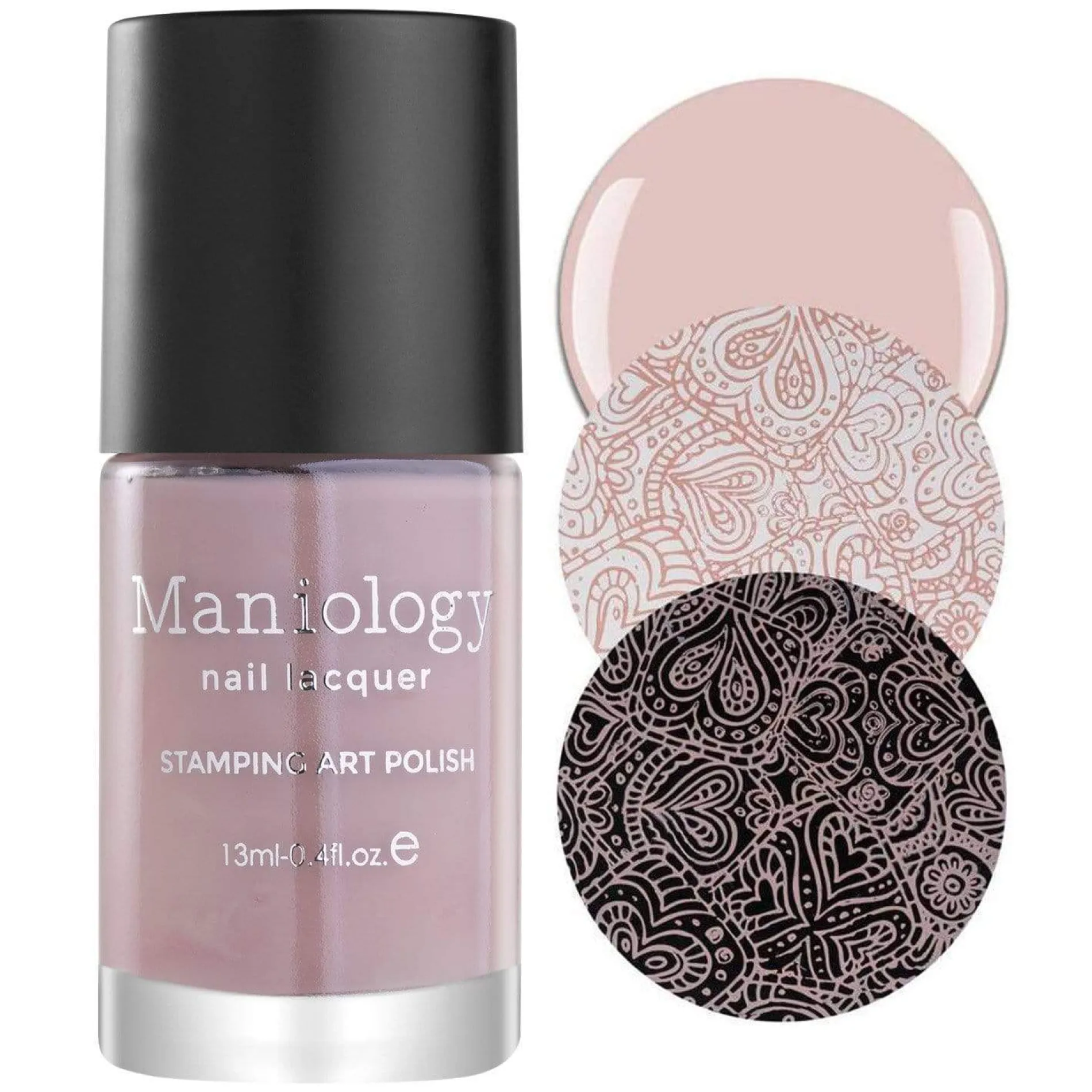 Snowflake Waltz Collection: Ballet Flats (B231)- Nude Pink Cream Stamping Polish