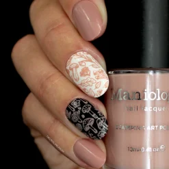 Snowflake Waltz Collection: Ballet Flats (B231)- Nude Pink Cream Stamping Polish