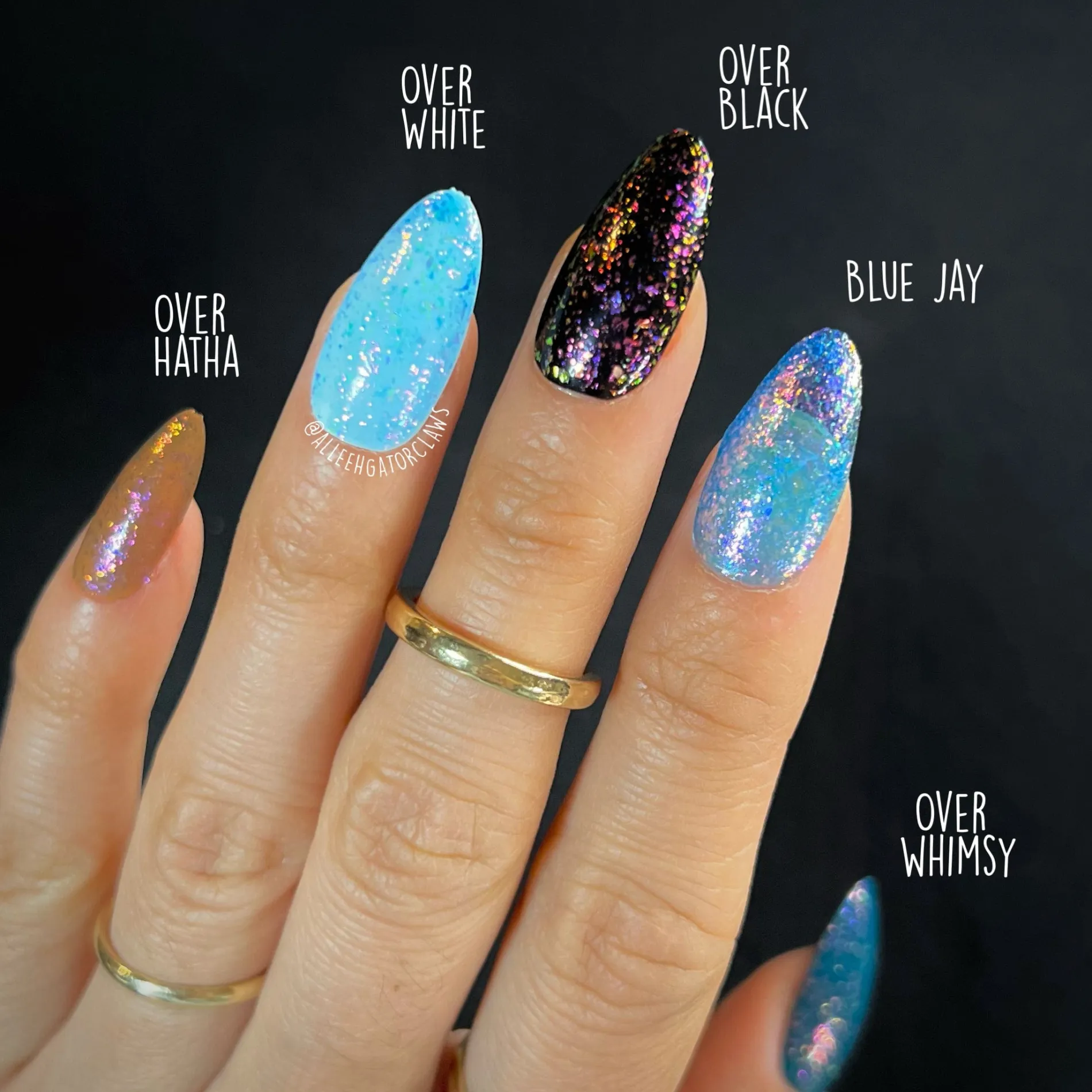 Songbird: Blue Jay (P145) - Blue Jelly Flakies Topper Nail Polish