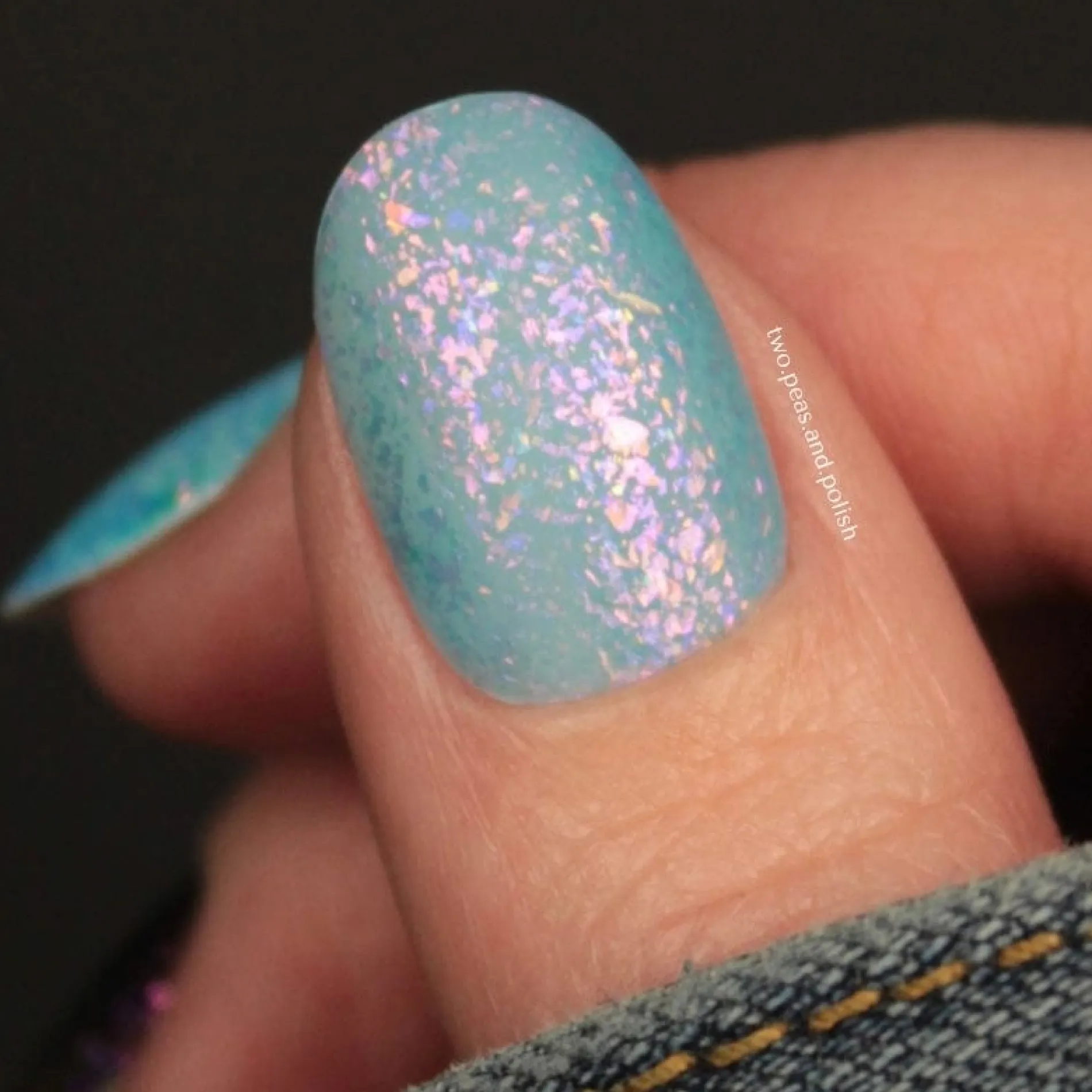 Songbird: Blue Jay (P145) - Blue Jelly Flakies Topper Nail Polish