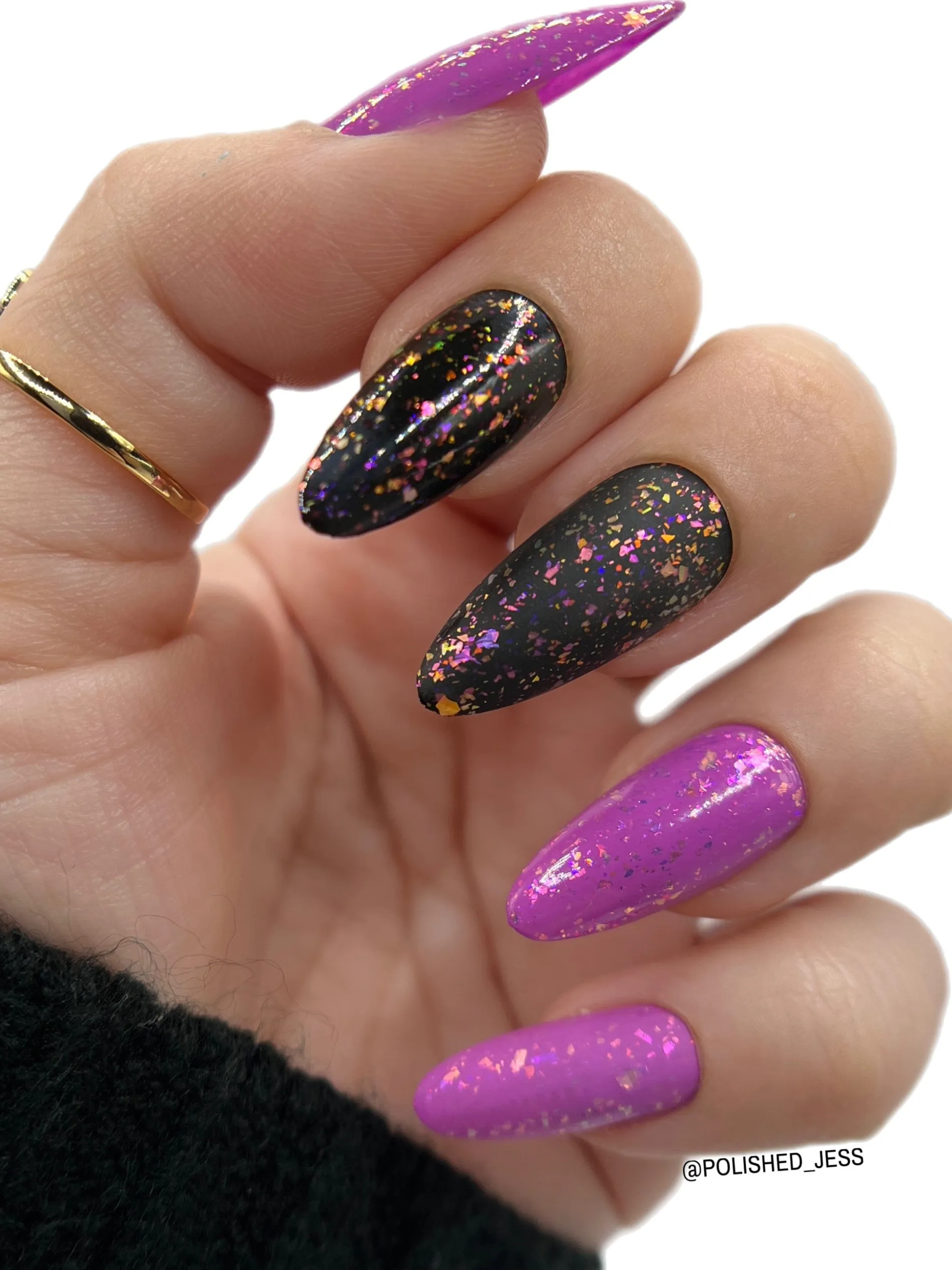 Songbird: Violet Starling (P143) - Purple Jelly Flakies Topper Nail Polish