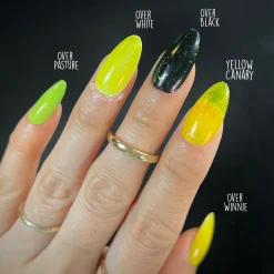 Songbird: Yellow Canary (P144) - Yellow Jelly Flakies Topper Nail Polish