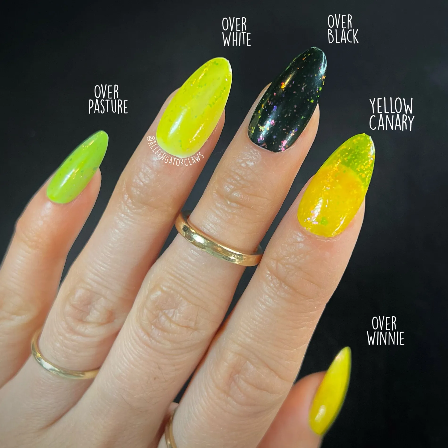 Songbird: Yellow Canary (P144) - Yellow Jelly Flakies Topper Nail Polish