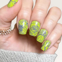 Sparkling Stems (B584) - Light Green Creme Shimmer Stamping Polish
