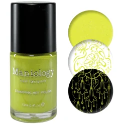 Sparkling Stems (B584) - Light Green Creme Shimmer Stamping Polish