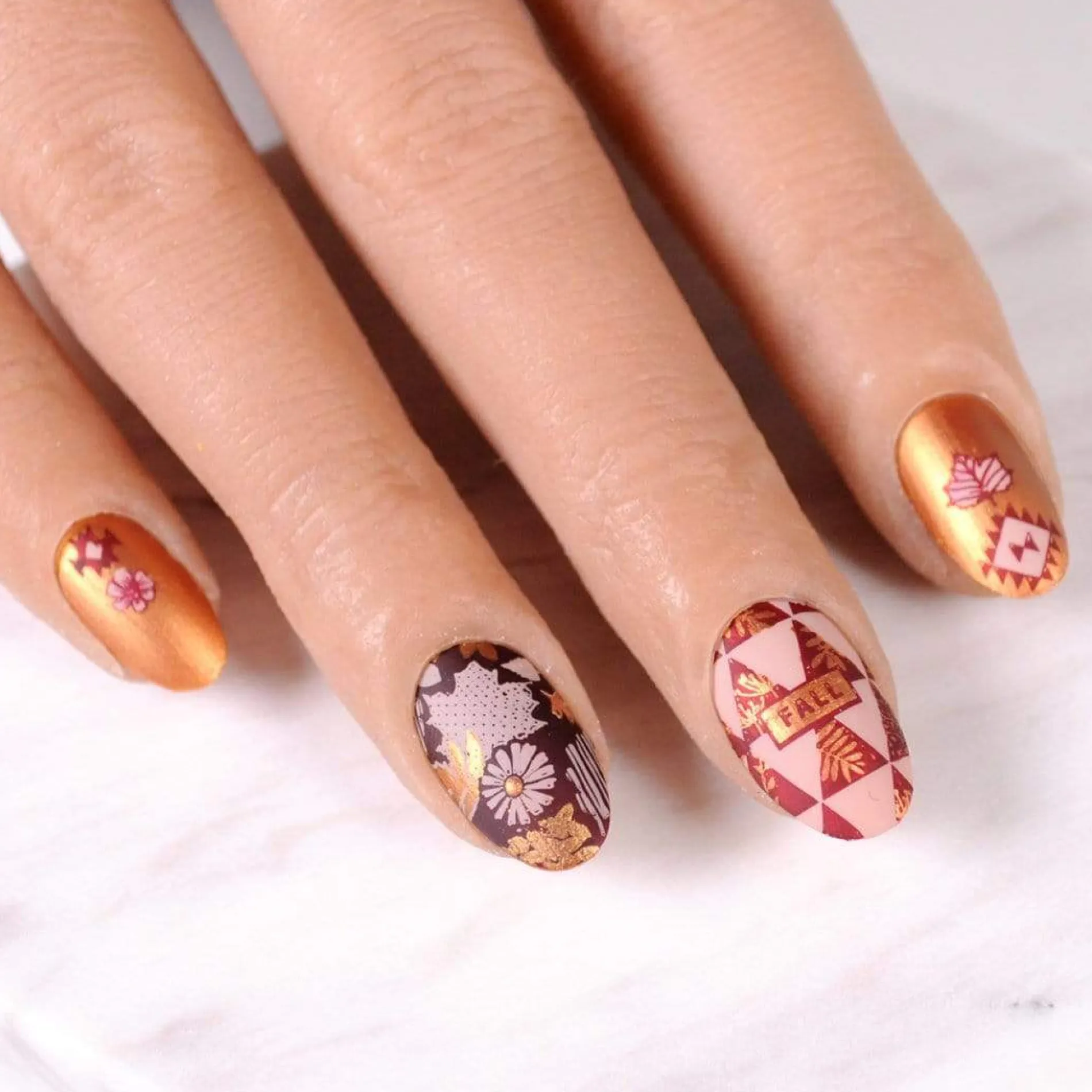 Spiced Orange (B248) - Metallic Copper Orange Stamping Polish