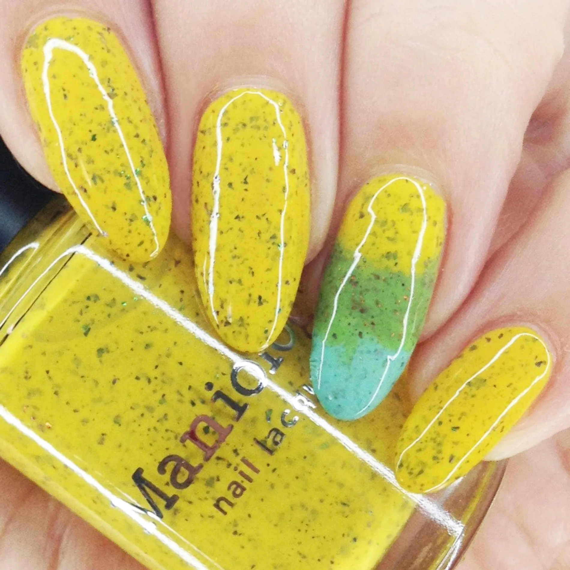 Spring Sonata: Dandelion (P126) - Mustard with Glitter Flakies Nail Polish