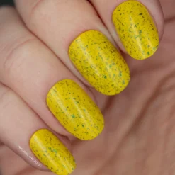 Spring Sonata: Dandelion (P126) - Mustard with Glitter Flakies Nail Polish