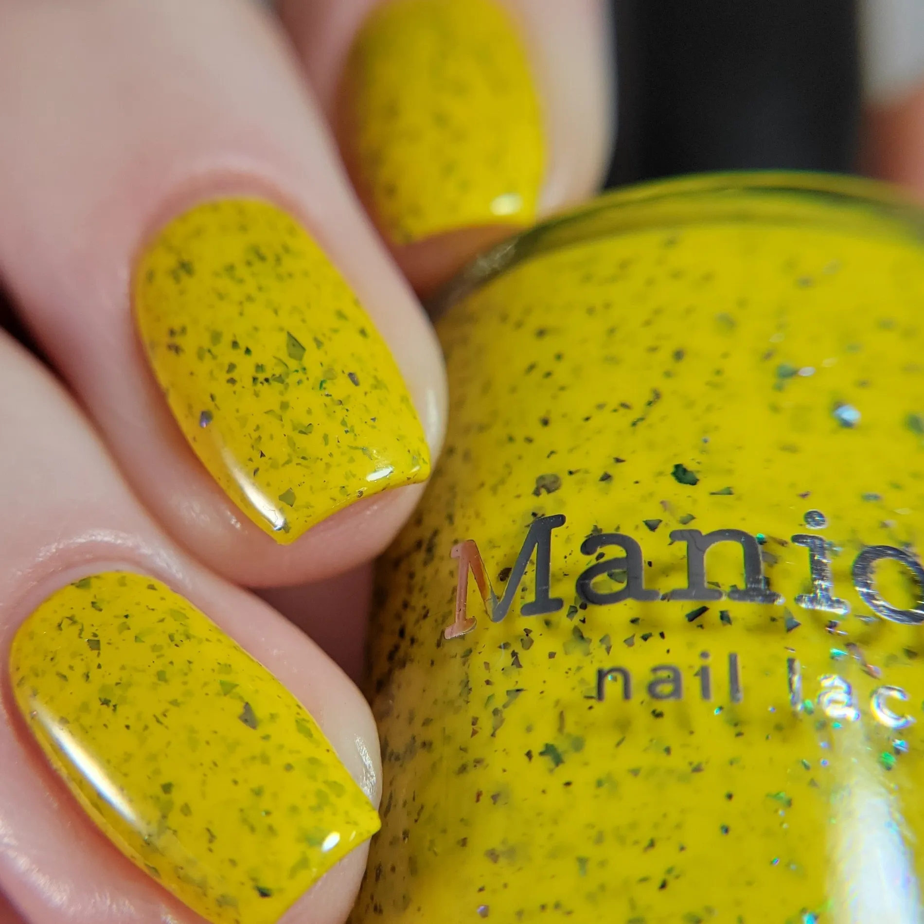 Spring Sonata: Dandelion (P126) - Mustard with Glitter Flakies Nail Polish