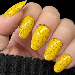 Spring Sonata: Dandelion (P126) - Mustard with Glitter Flakies Nail Polish