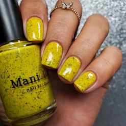 Spring Sonata: Dandelion (P126) - Mustard with Glitter Flakies Nail Polish