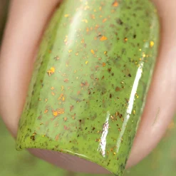 Spring Sonata: Grassy Patch (P127) - Green w/Glitter Flakies Nail Polish