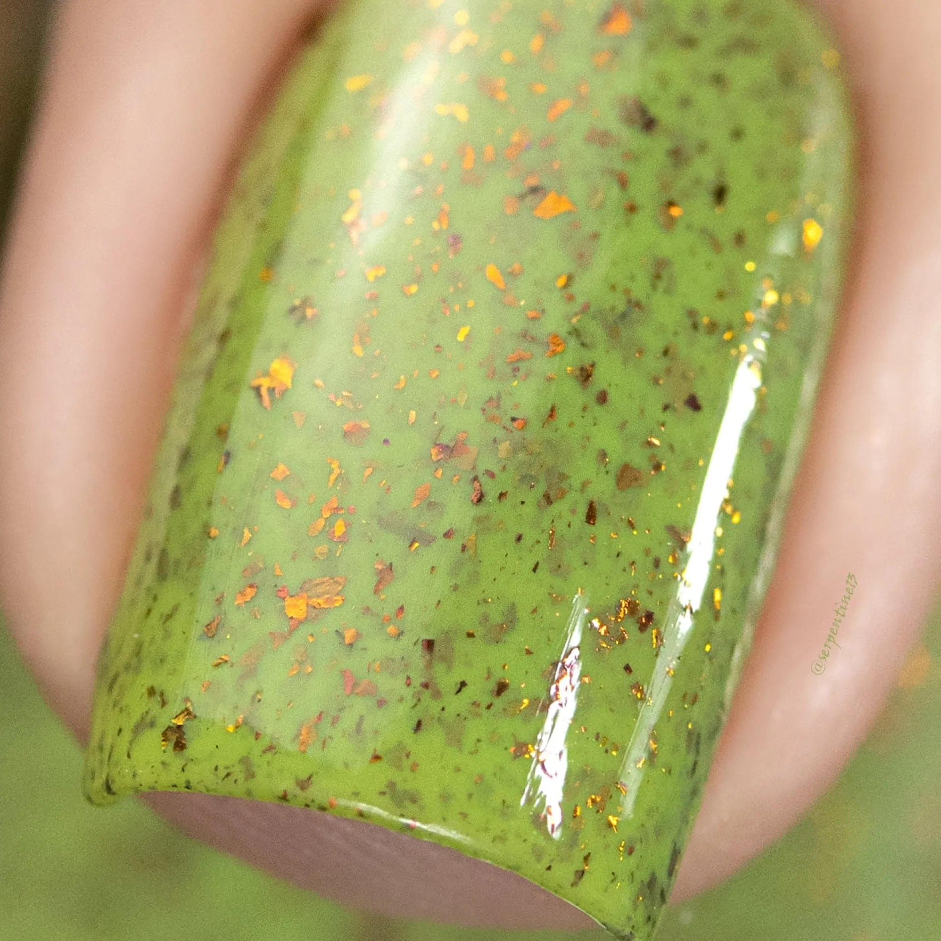 Spring Sonata: Grassy Patch (P127) - Green w/Glitter Flakies Nail Polish