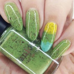 Spring Sonata: Grassy Patch (P127) - Green w/Glitter Flakies Nail Polish